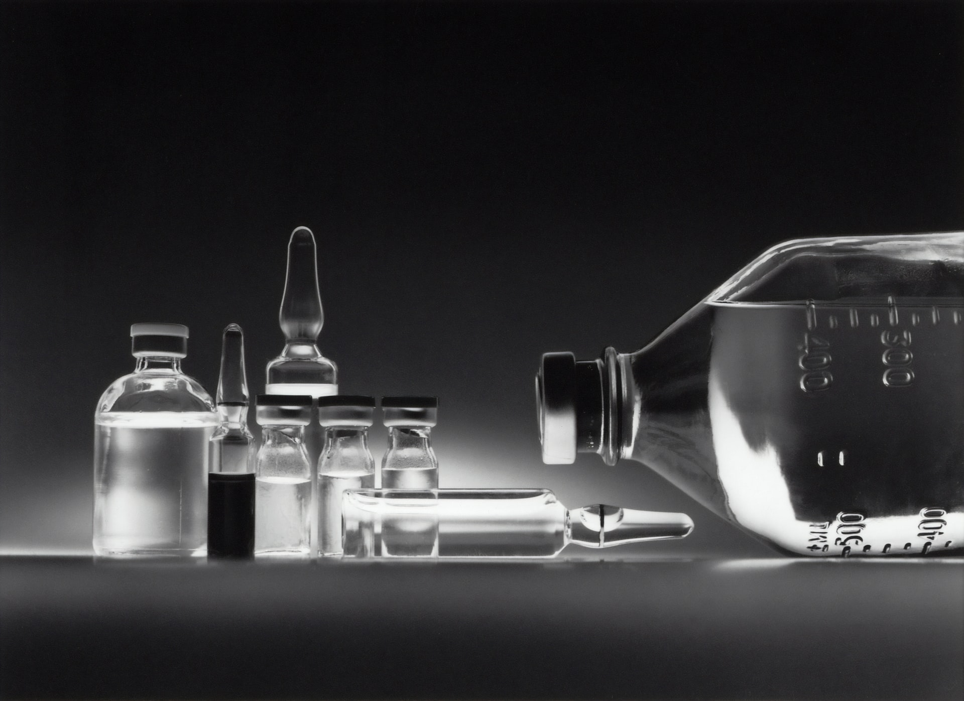 Oral vaccines photographed in black and white