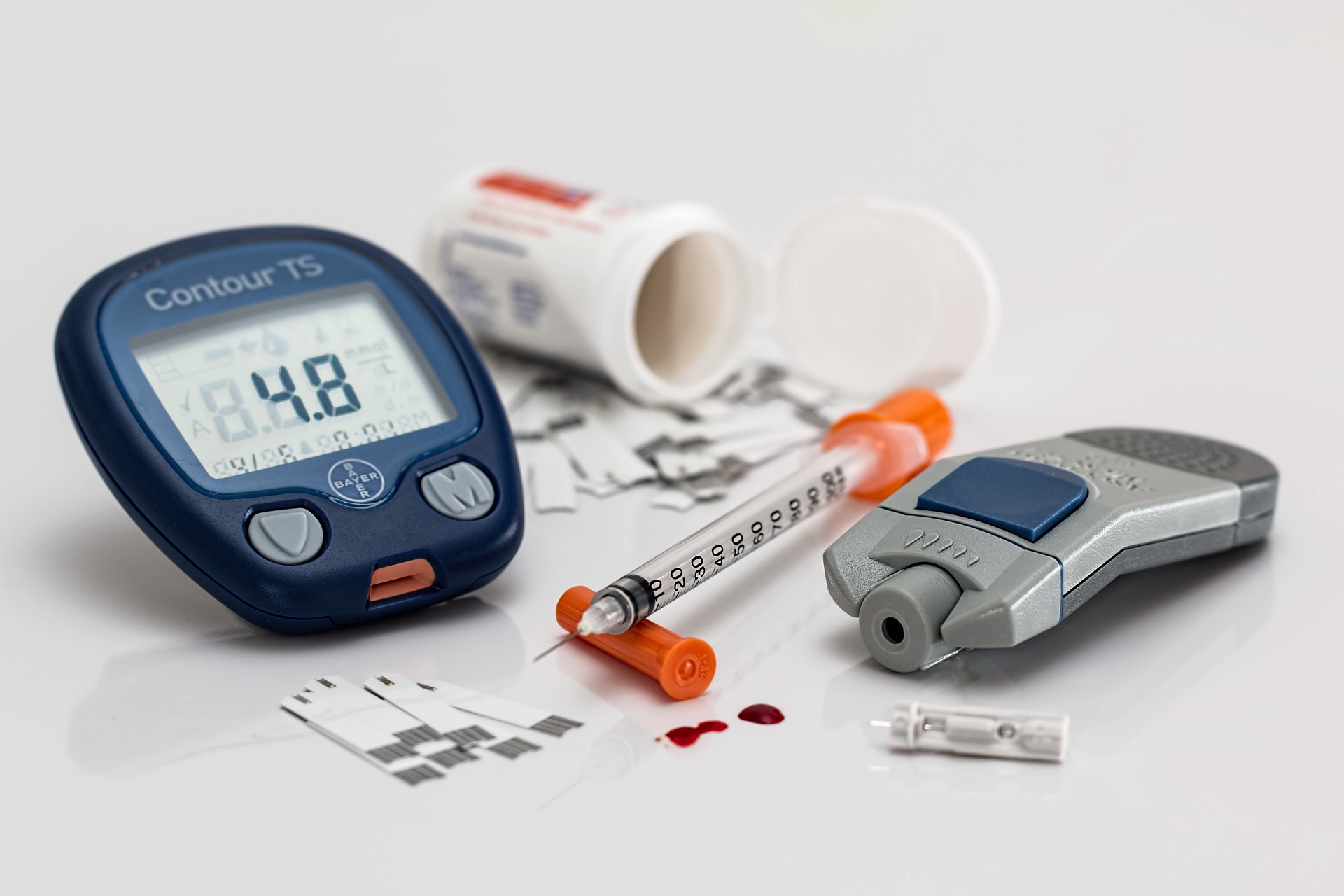 Diabetes insulin kit and blood test
