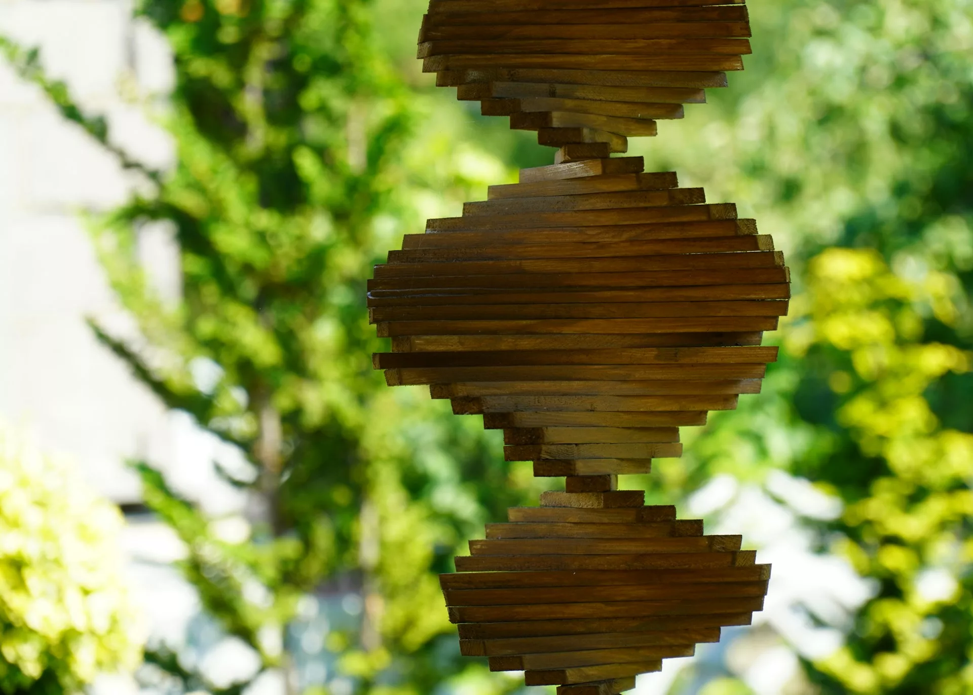 a DNA double helix made out of wood